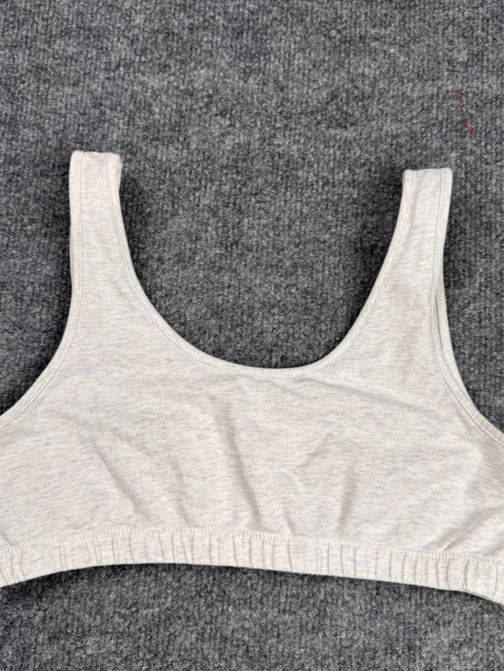 Women Gray Heather Crop Tank Top Sports Bra Activewear No size tag XL/XXL MSMTS